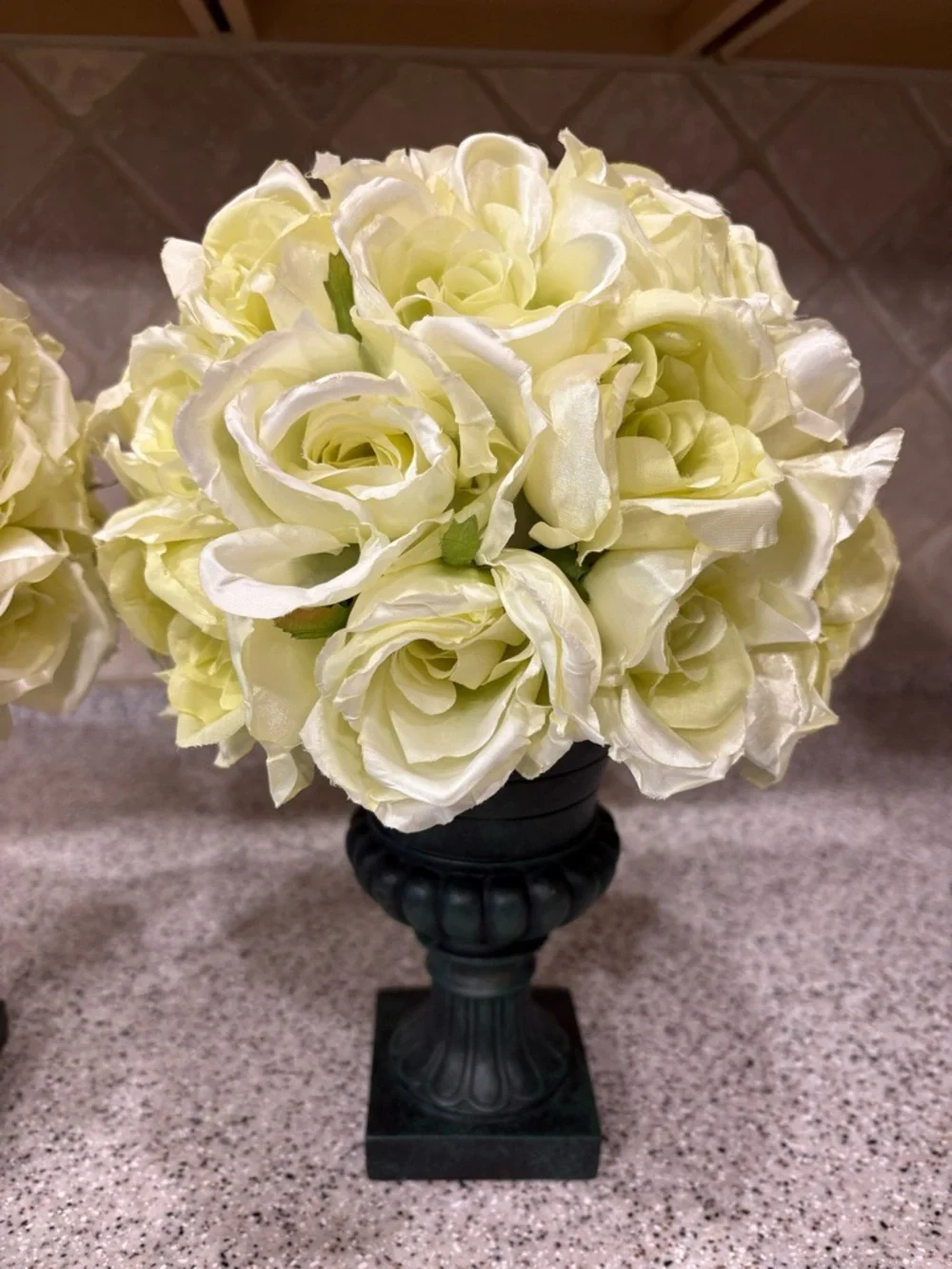 Lot Of 2 Pedestal Floral Arrangement